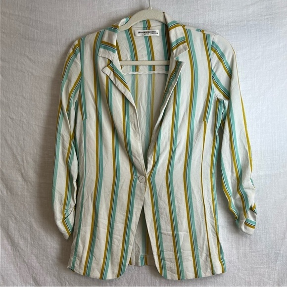 Amanda Uprichard Tops - Amanda Uprichard Striped Brooklyn Blazer Size XS